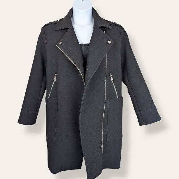 H&M Black Side Zip Coat - Picture 1 of 8